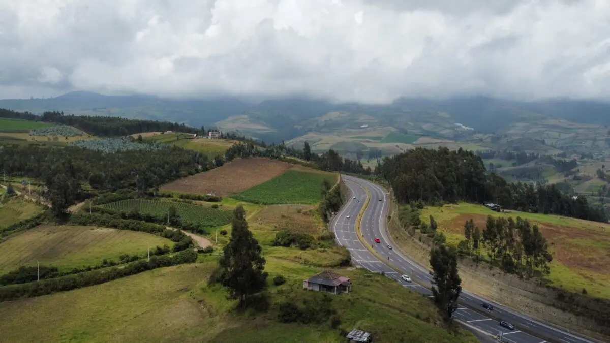 Drone shot over highway